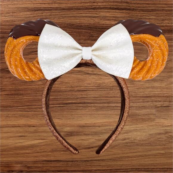NWOT Disney Parks Eats Collection Churro Chocolate Snacks Minnie Ear Headband - Picture 1 of 3